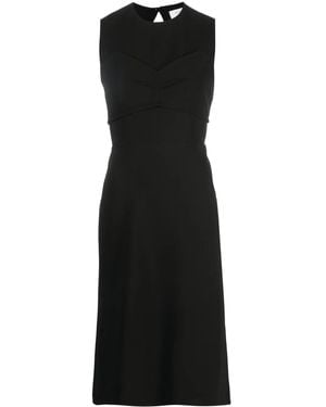 Sportmax Midi-Jurk Met Open Rug - Zwart
