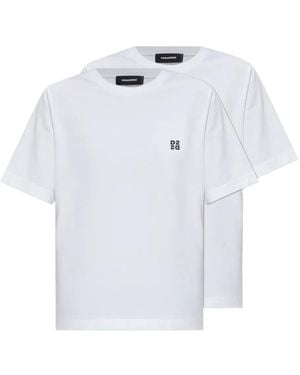 DSquared² Twee T-Shirts Met Logoprint - Wit
