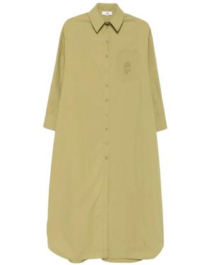 Marc Ellis Embroidered-Logo Midi Dress - Yellow