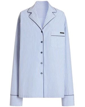 Dolce & Gabbana Striped Chest-Pocket Shirt - Blue