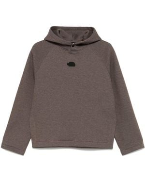 The North Face Hoodie À Patch Logo - Marron