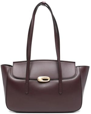 Calvin Klein Flap-Top Logo-Detail Tote Bag - Brown