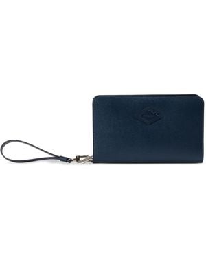 Doucal's Palmellato Leather Double-Zip Wallet - Blue