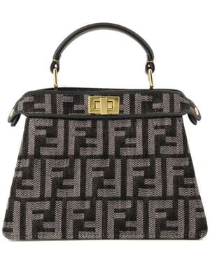 Fendi Peekaboo Denim Shopper - Zwart