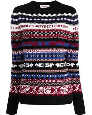 Charles Jeffrey Fair Isle-Knit Crew-Neck Sweater - Red