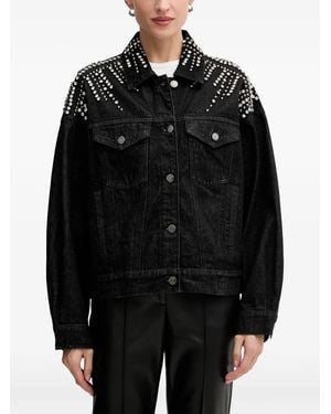 Gestuz Embellished Denim Jacket - Black