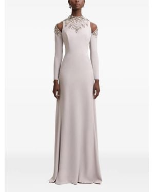 Gemy Maalouf Crystal-Embellished Cold-Shoulder Dress - Multicolour