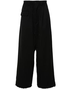 Y-3 Wide-Leg Trousers - Black
