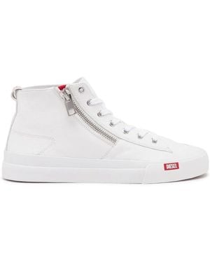 DIESEL S-Athos Zip-High-Top Sneakers - White