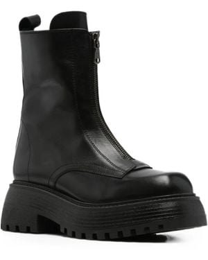 SERGIO MORETTI FIRENZE Zip-Front Chunky-Sole Boots - Black