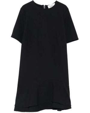 Ba&sh Ilona Ruffle-Hem Short-Sleeve Mini Dress - Black