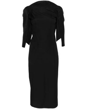 Stephan Janson Robe Mi-Longue À Manches Bouffantes - Noir