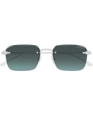 Montblanc Sonnenbrille mit eckigem Gestell - Grün