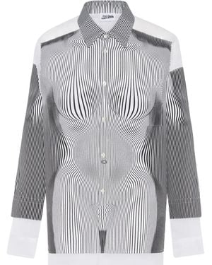 Jean Paul Gaultier The Petit Grand Pinstripe Body Morphing Shirt - Grey
