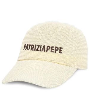 Patrizia Pepe Logo-Embroidered Woven Baseball Cap - Natural