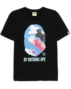A Bathing Ape Carp Photo T-Shirt - Black