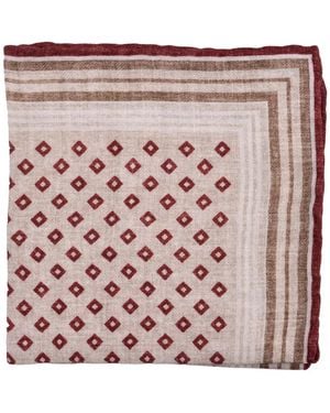 Brunello Cucinelli Diamond-Patterned Pocket Square - Pink