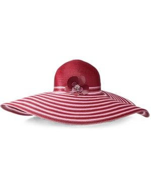 Maison Michel Blanche Sonnenhut Mit Blumendetail - Pink