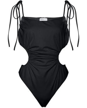 Rosetta Getty Ruched Cut-Out Swimsuit - Black