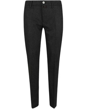Jacob Cohen Melange-Effect Logo-Patch Pants - Black