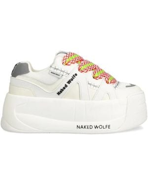 Naked Wolfe Slider Platform Sneakers - White