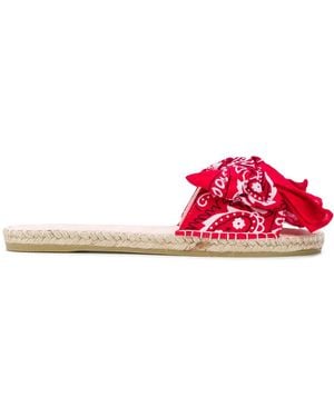 Manebí Scarf Tied Slides - Pink