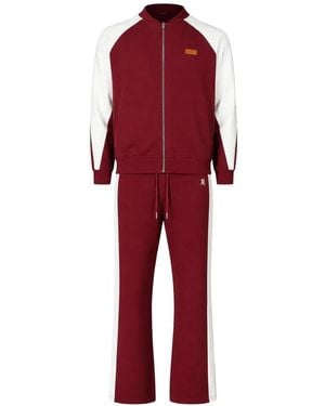 Maison hideout Logo-Patch Panelled Tracksuit - Red