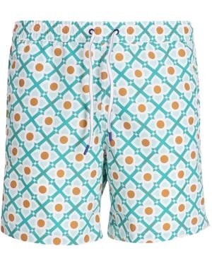 Jacob Cohen Geometric-Pattern Swim Shorts - Blue