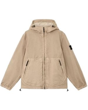 Stone Island Panama-Tc Hooded Jacket - Natural