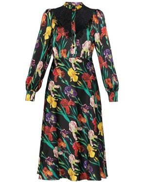 Nissa Robe Mi-Longue À Empiècements En Dentelle - Blanc