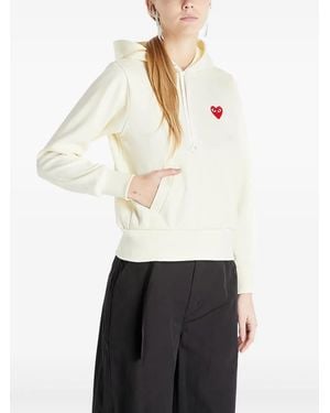 COMME DES GARÇONS PLAY Heart-Appliqué Hoodie - White