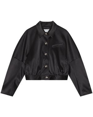 Ganni 'heavy Terry Jersey' Bomber Jacket in Black | Lyst