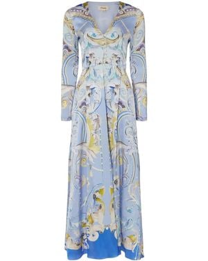 Temperley London Abrigo Con Estampado Carline - Azul