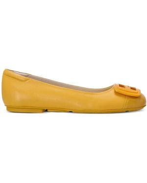 Hogan H661 Patent-Leather Ballerina Shoes - Orange