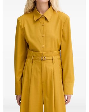 Isabelle Blanche Button-Up Classic-Collar Shirt - Yellow