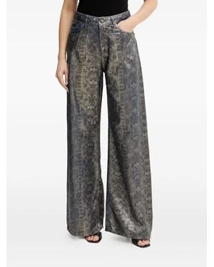 Guess Snakeskin-Print Jeans - Grey