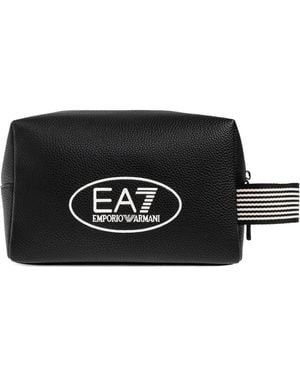 EA7 Neceser Con Logo Estampado - Negro