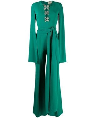 Elie Saab フレアジャンプスーツ - グリーン