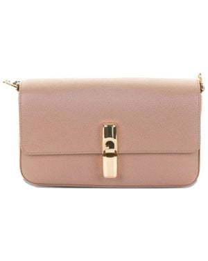 Furla Lock-Detail Leather Shoulder Bag - Pink