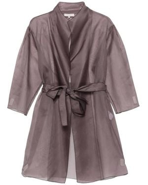 Antonelli Sheer Belted Coat - Brown