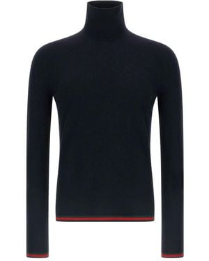 Gucci Stehkragen-Pullover Mit Webstreifen - Blau