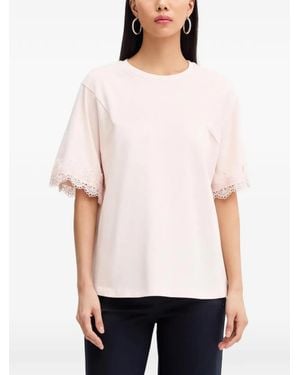 Twinset Lace-Trim T-Shirt - White