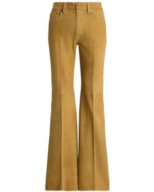 Polo Ralph Lauren Lamb-Suede Bootcut Trousers - Natural
