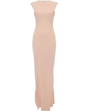 Victoria Beckham Pleat-Detailing Sleeveless Maxi Dress - White