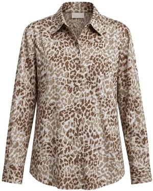 DKNY Leopard-Print Long-Sleeve Shirt - Brown