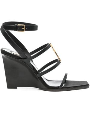 Saint Laurent Cassandra 100 Mm Sandalen - Zwart