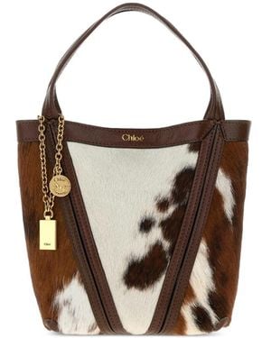 Chloé Borsa Tote Spin Piccola - Bianco