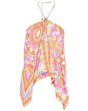 PUCCI Geometric-Print Chain-Link Halterneck Top - White