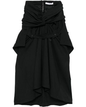 ROKH Knotted Draped Maxi Skirt - Black