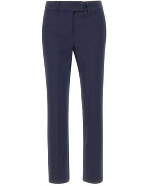 Marella Front-Crease Welt-Pockets Pants - Blue